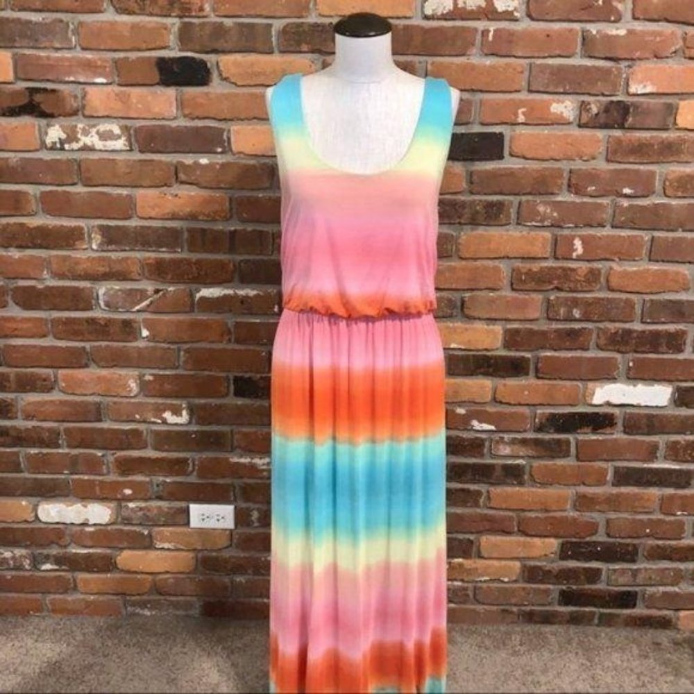 Chelsea & Theodore Tie Dye Sleeveless Maxi Dress Size Medium